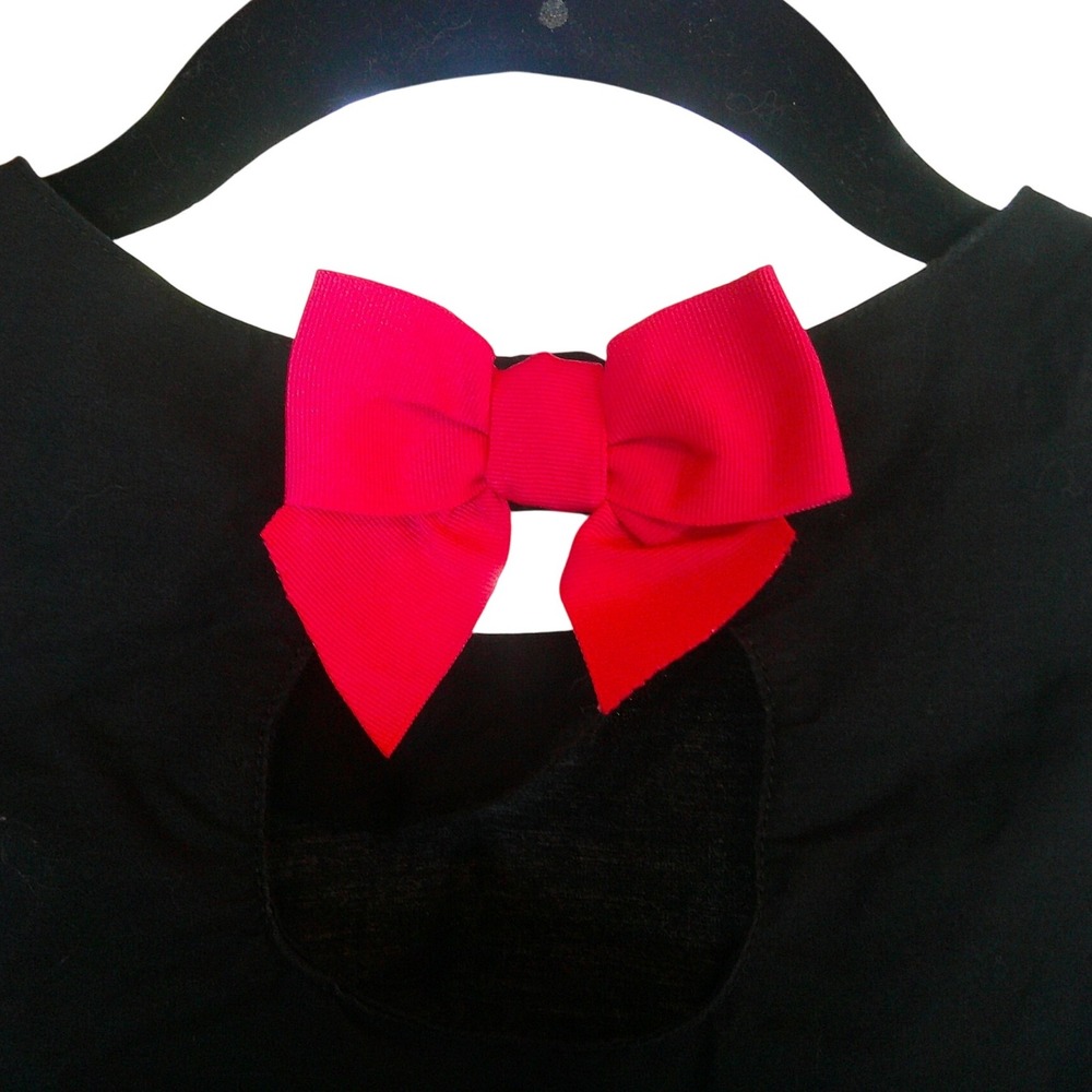 Gymboree Black Floral Dress Girls Size 8 Sleeveless Red Bow Back‎ Cute
